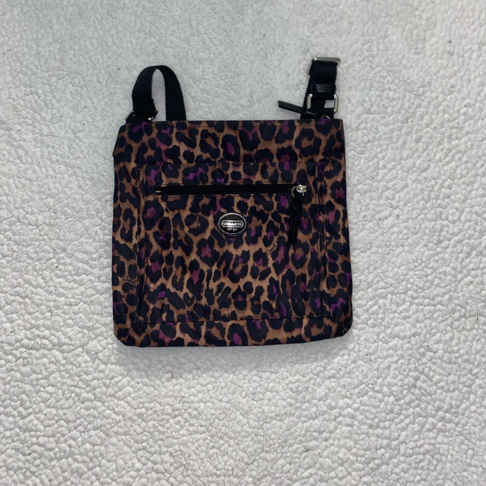 Used Coach: Leopard print crossbody bag